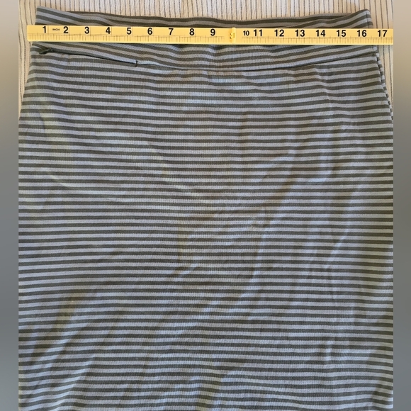 Toad&Co Paseo Ponte Knit Striped Pencil Skirt Pull-On Stretch Zip Pocket Size L - Picture 4 of 6
